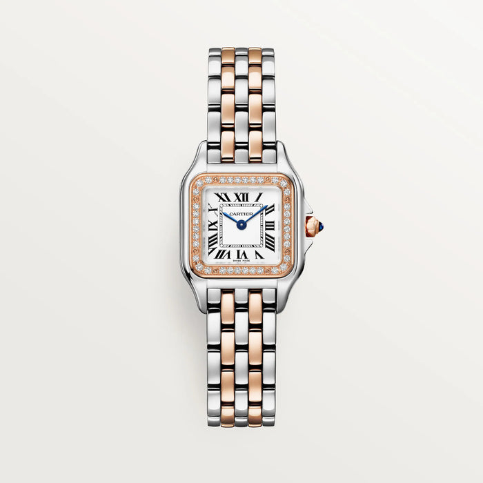 Cartieer Panthère de Cartieer Two-Tone Rose Gold Diamond Bezel Watch