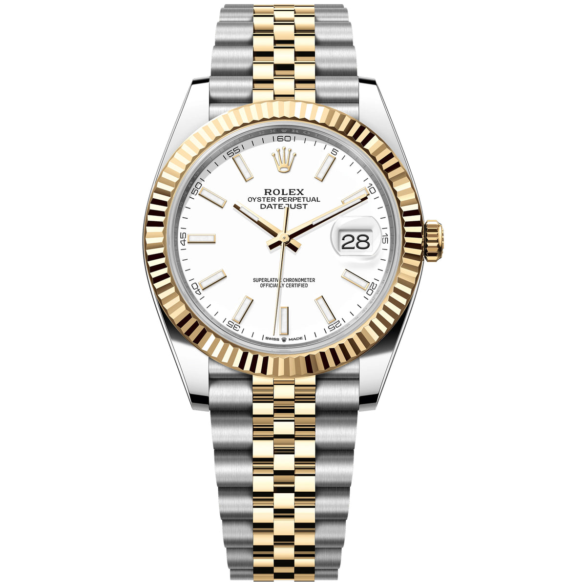 Rolx Datejust 41 Two-Tone Jubilee — White Dial
