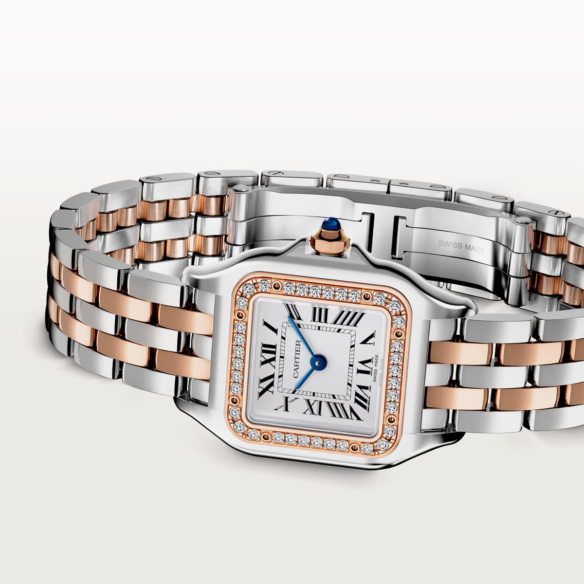 Cartieer Panthère de Cartieer Two-Tone Rose Gold Diamond Bezel Watch