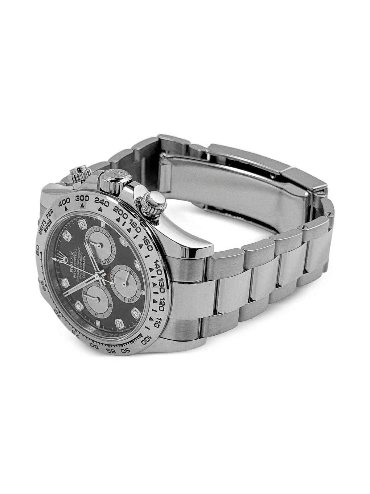 Rolx Cosmograph Daytona, Stainless Steel, Black Dial with Silver Subdials