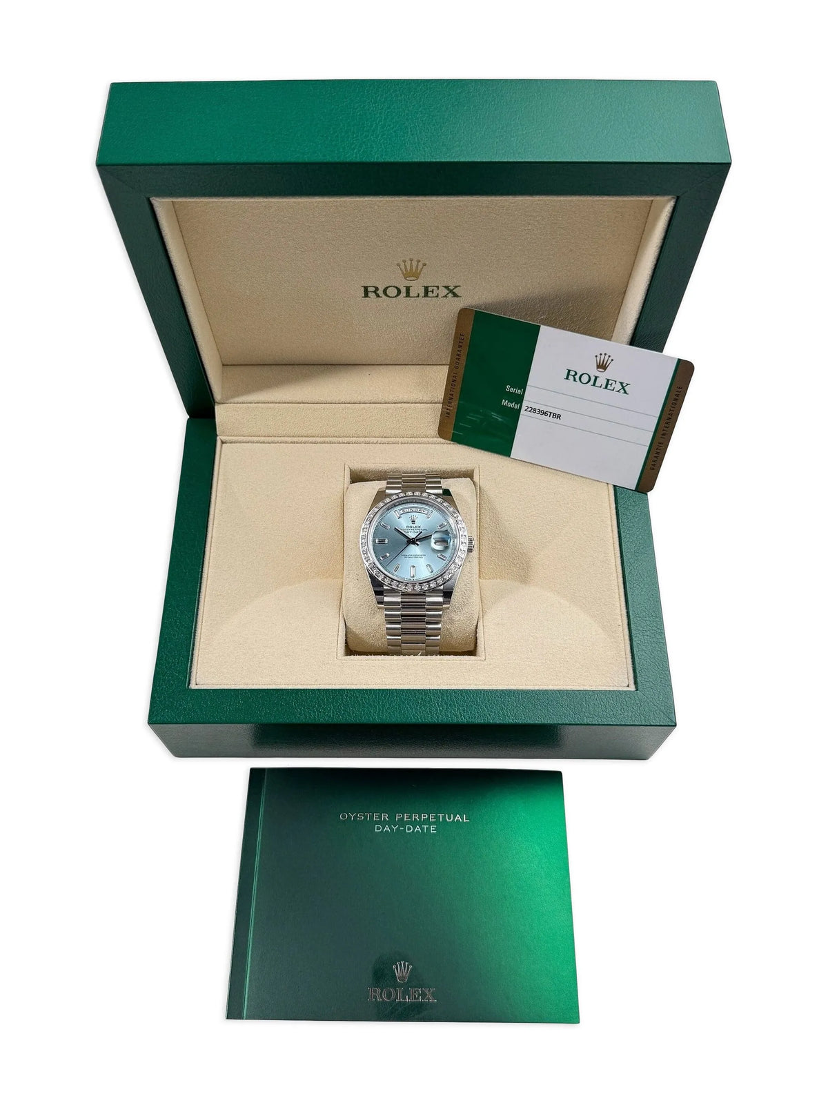 Rolx Day-Date 40 – Ice Blue Dial, Fluted Bezel, President Bracelet
