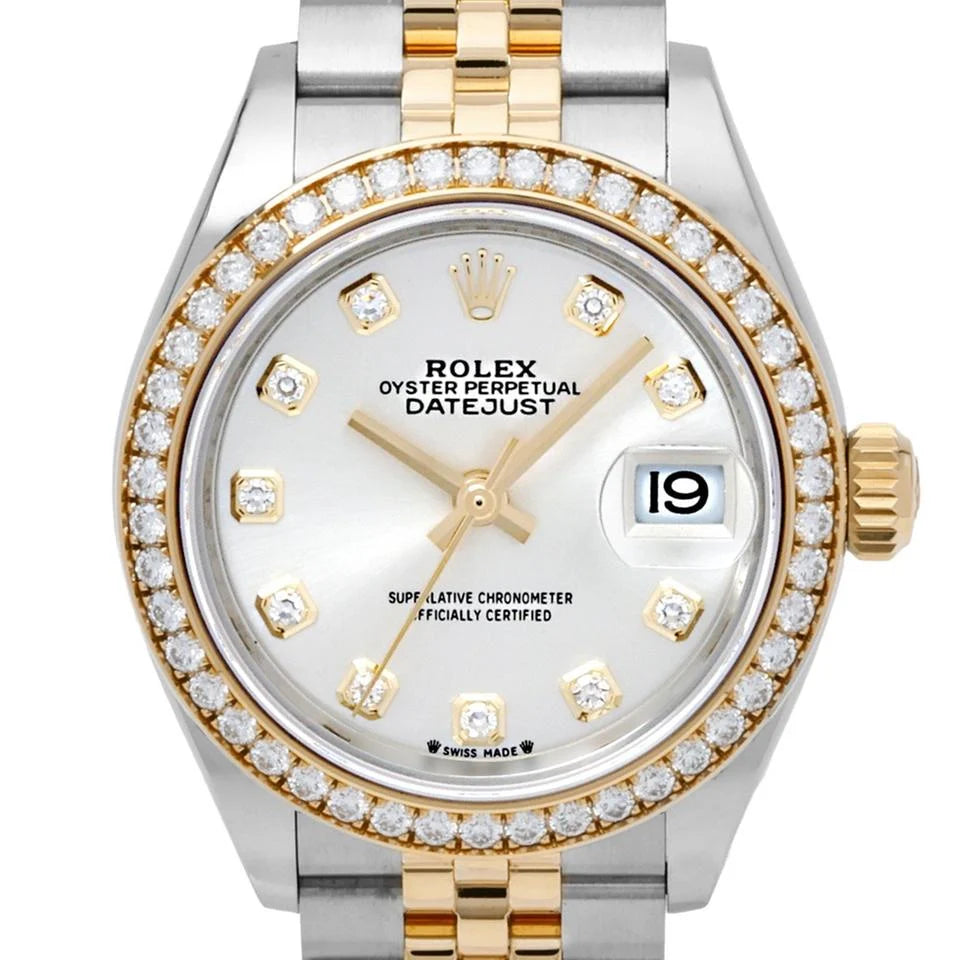 Rolx Lady-Datejust Two-Tone Diamond Bezel Mother-of-Pearl Watch