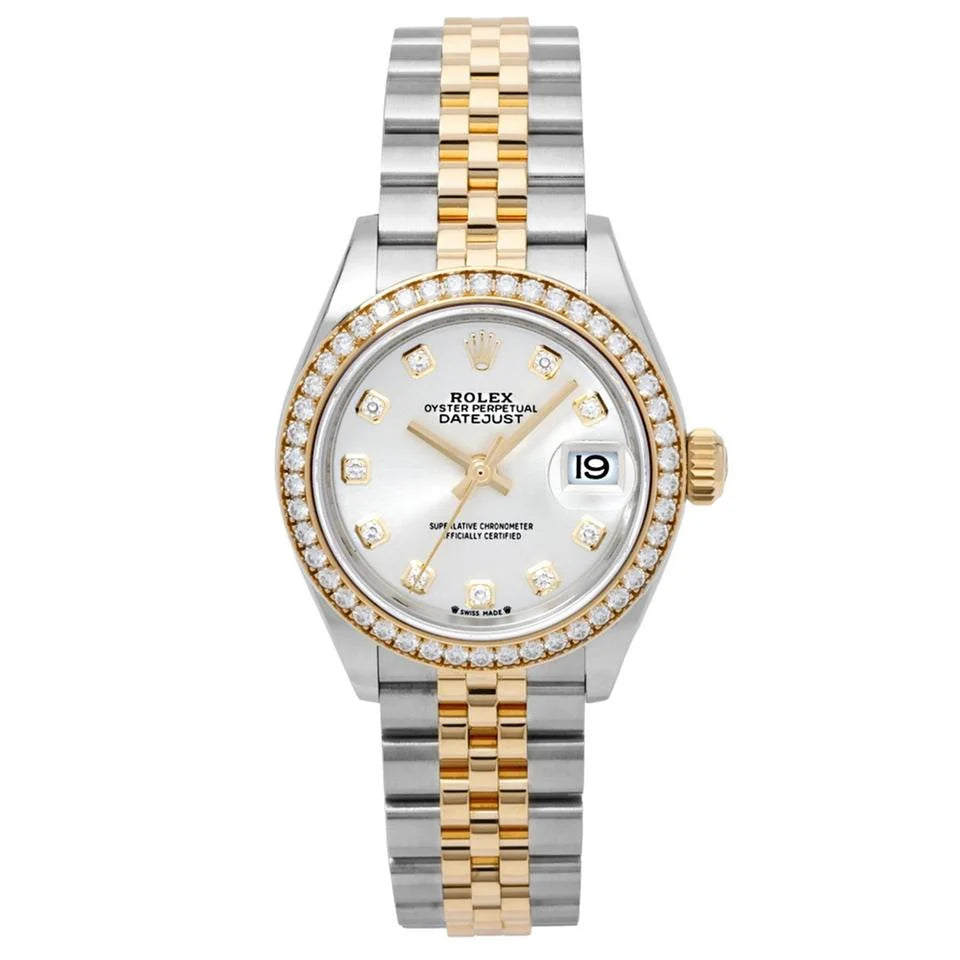 Rolx Lady-Datejust Two-Tone Diamond Bezel Mother-of-Pearl Watch