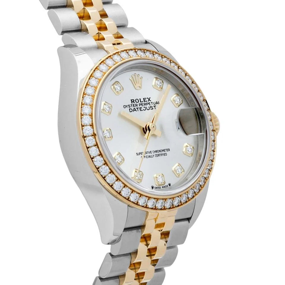 Rolx Lady-Datejust Two-Tone Diamond Bezel Mother-of-Pearl Watch