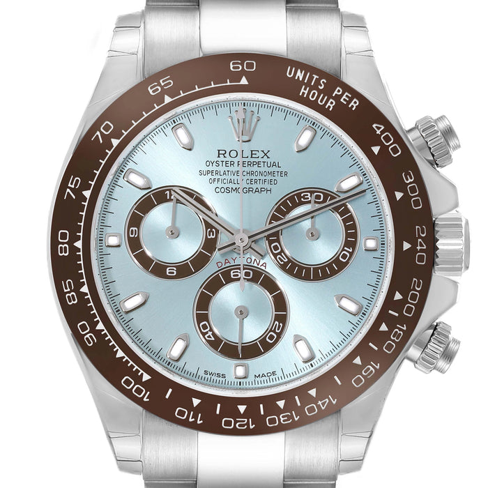 Rolx Cosmograph Daytona Platinum Ice Blue Dial Chocolate Bezel