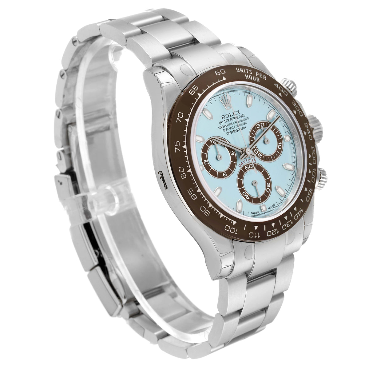 Rolx Cosmograph Daytona Platinum Ice Blue Dial Chocolate Bezel