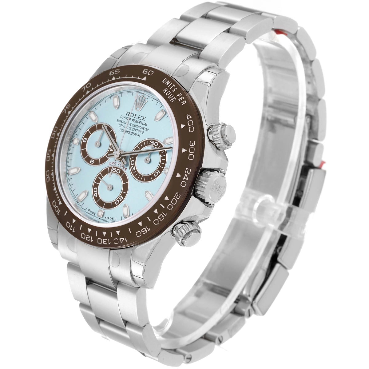 Rolx Cosmograph Daytona Platinum Ice Blue Dial Chocolate Bezel