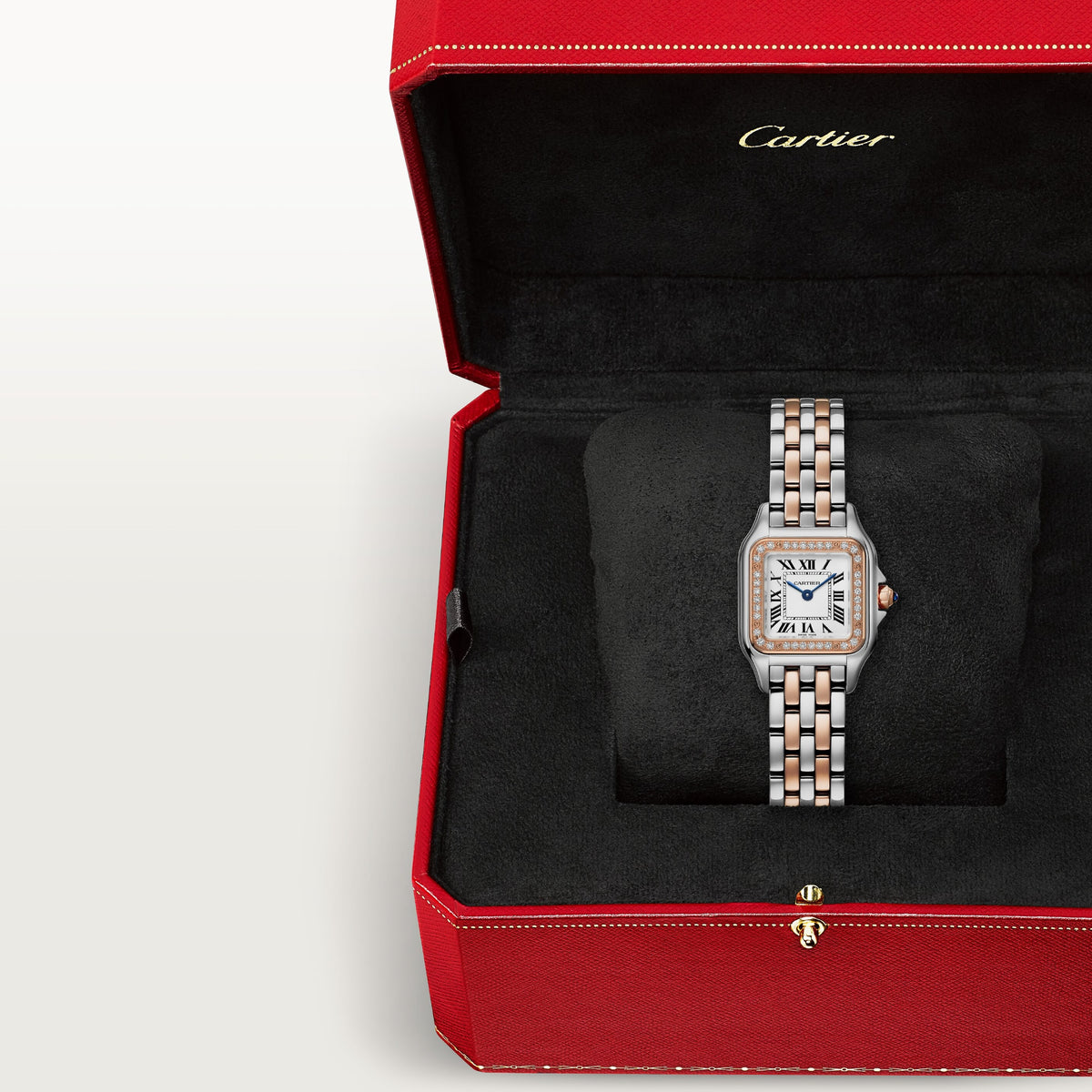 Cartieer Panthère de Cartieer Two-Tone Rose Gold Diamond Bezel Watch