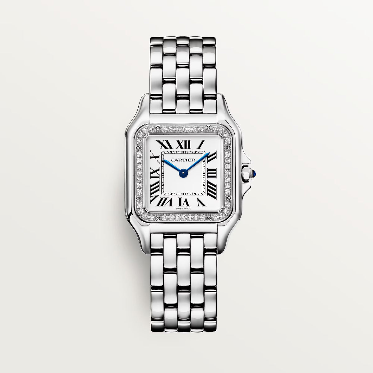 Cartieer Panthère de Cartieer Stainless Steel Diamond Bezel Watch