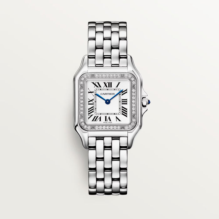 Cartieer Panthère de Cartieer Stainless Steel Diamond Bezel Watch