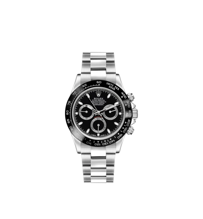 Rolx Cosmograph Daytona Stainless Steel Black Dial Watch