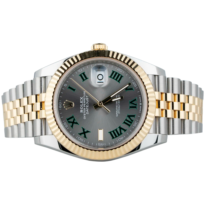 Rolx Datejust 41 Two-Tone Jubilee — Slate Dial with Green Roman Numerals