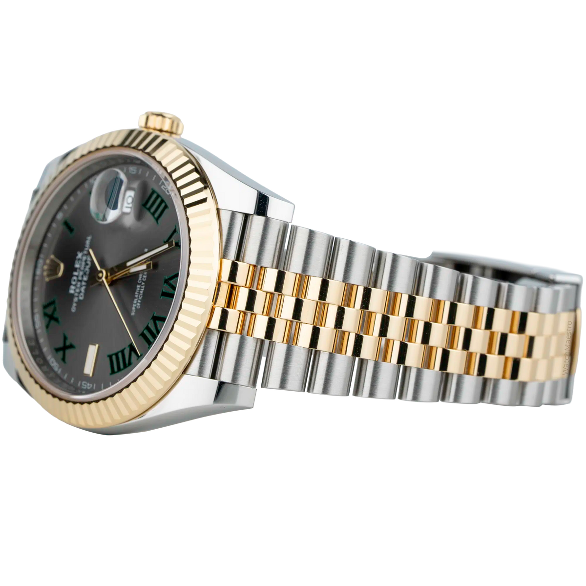Rolx Datejust 41 Two-Tone Jubilee — Slate Dial with Green Roman Numerals