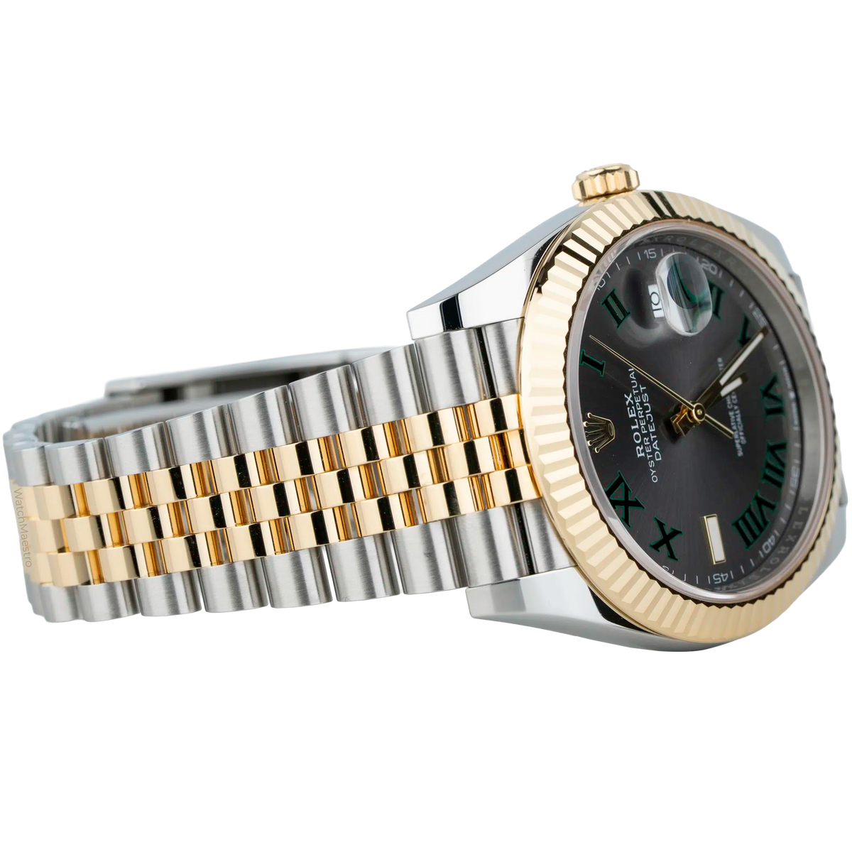 Rolx Datejust 41 Two-Tone Jubilee — Slate Dial with Green Roman Numerals