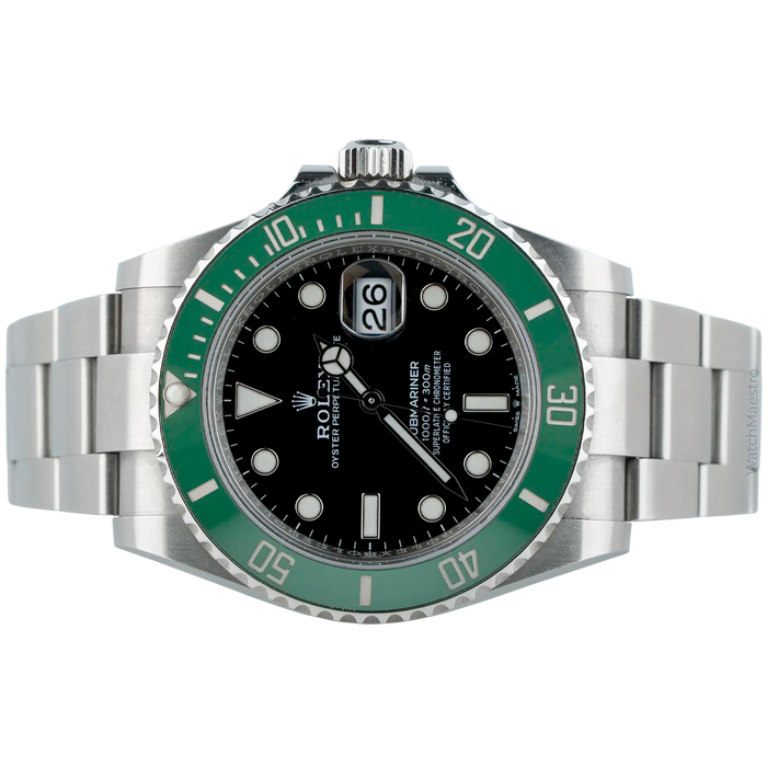 Rolx Submariner Date 41 ( Starbucks ) – Oystersteel, Black Dial, Green Cerachrom Bezel, Oyster Bracelet