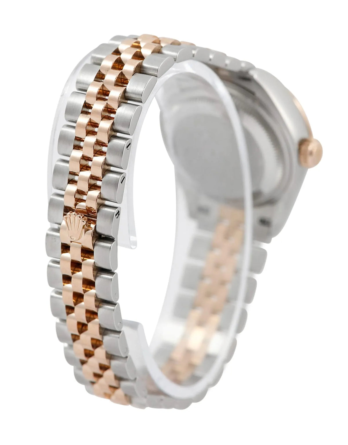 Rolx Lady-Datejust Two-Tone Rose Gold Diamond Bezel Chocolate Dial Watch