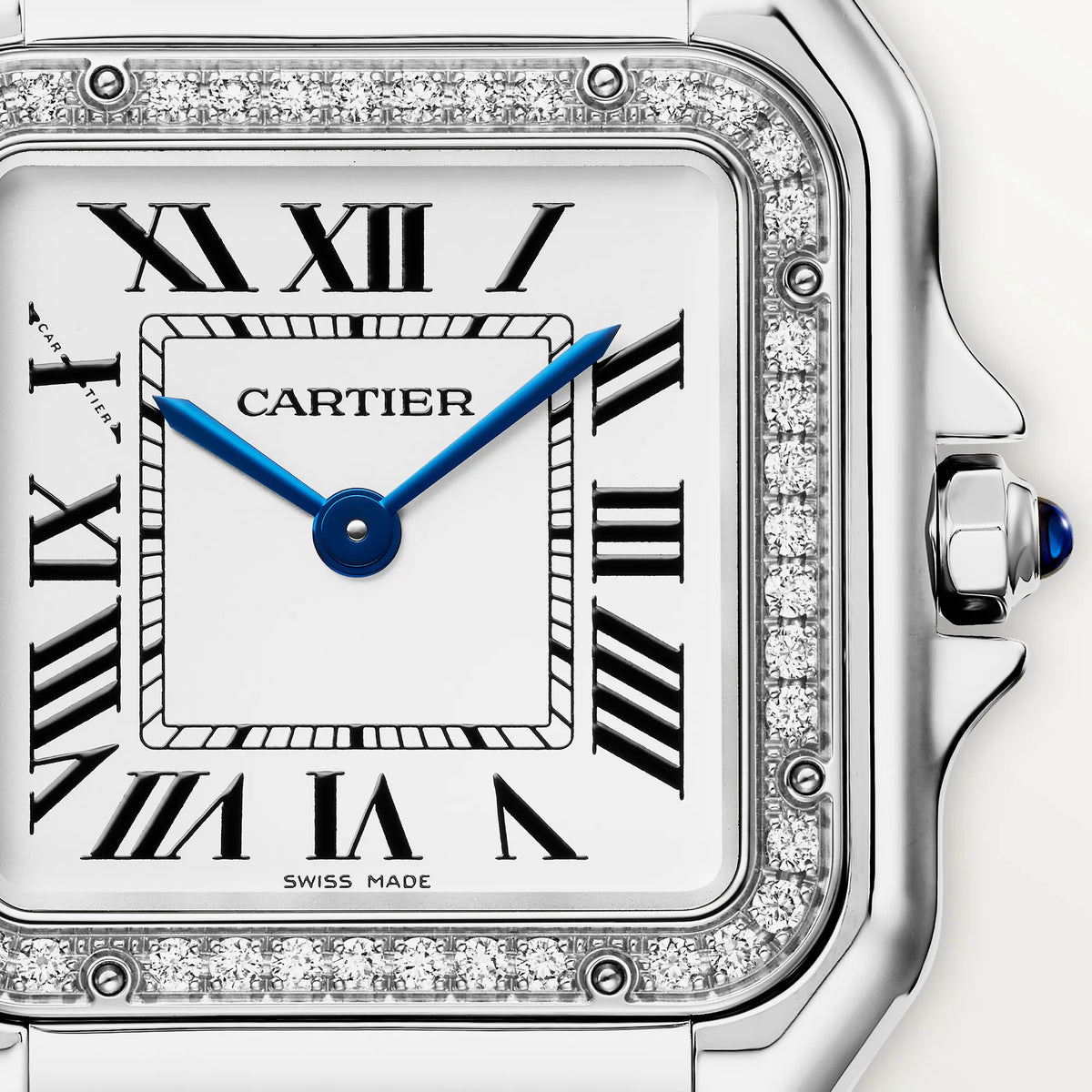 Cartieer Panthère de Cartieer Stainless Steel Diamond Bezel Watch