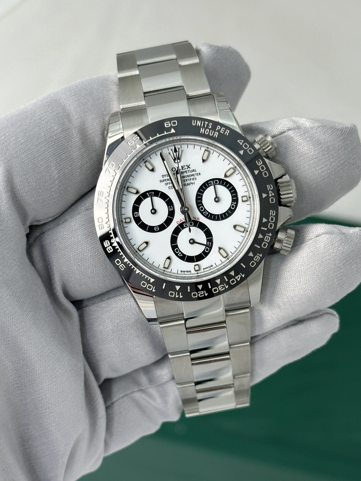Rolx Cosmograph Daytona Stainless Steel White Dial Watch