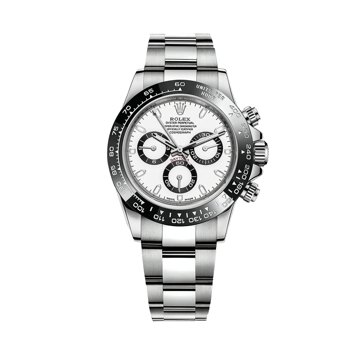 Rolx Cosmograph Daytona Stainless Steel White Dial Watch