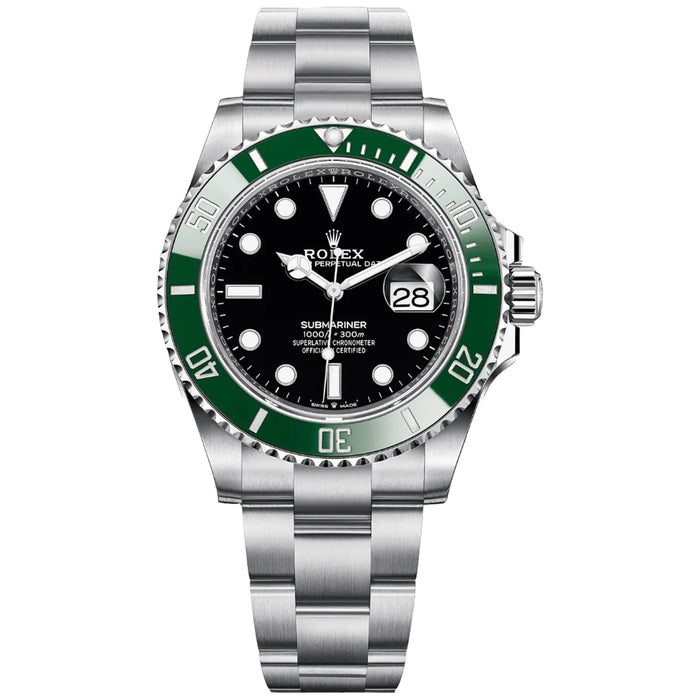 Rolx Submariner Date 41 ( Starbucks ) – Oystersteel, Black Dial, Green Cerachrom Bezel, Oyster Bracelet